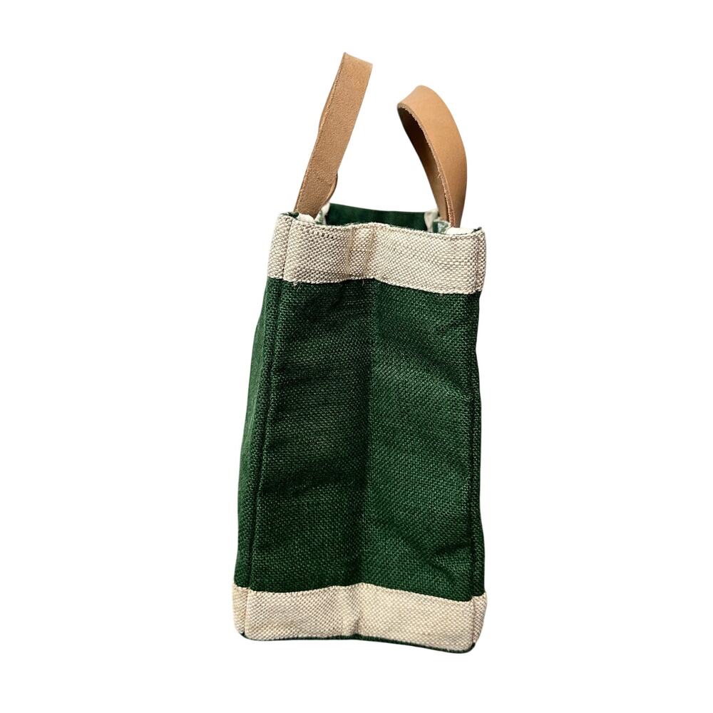 Apolis Global Citizen Magnolia Market Green Tote Bag 100% Natural Golden Jute - Picture 11 of 15